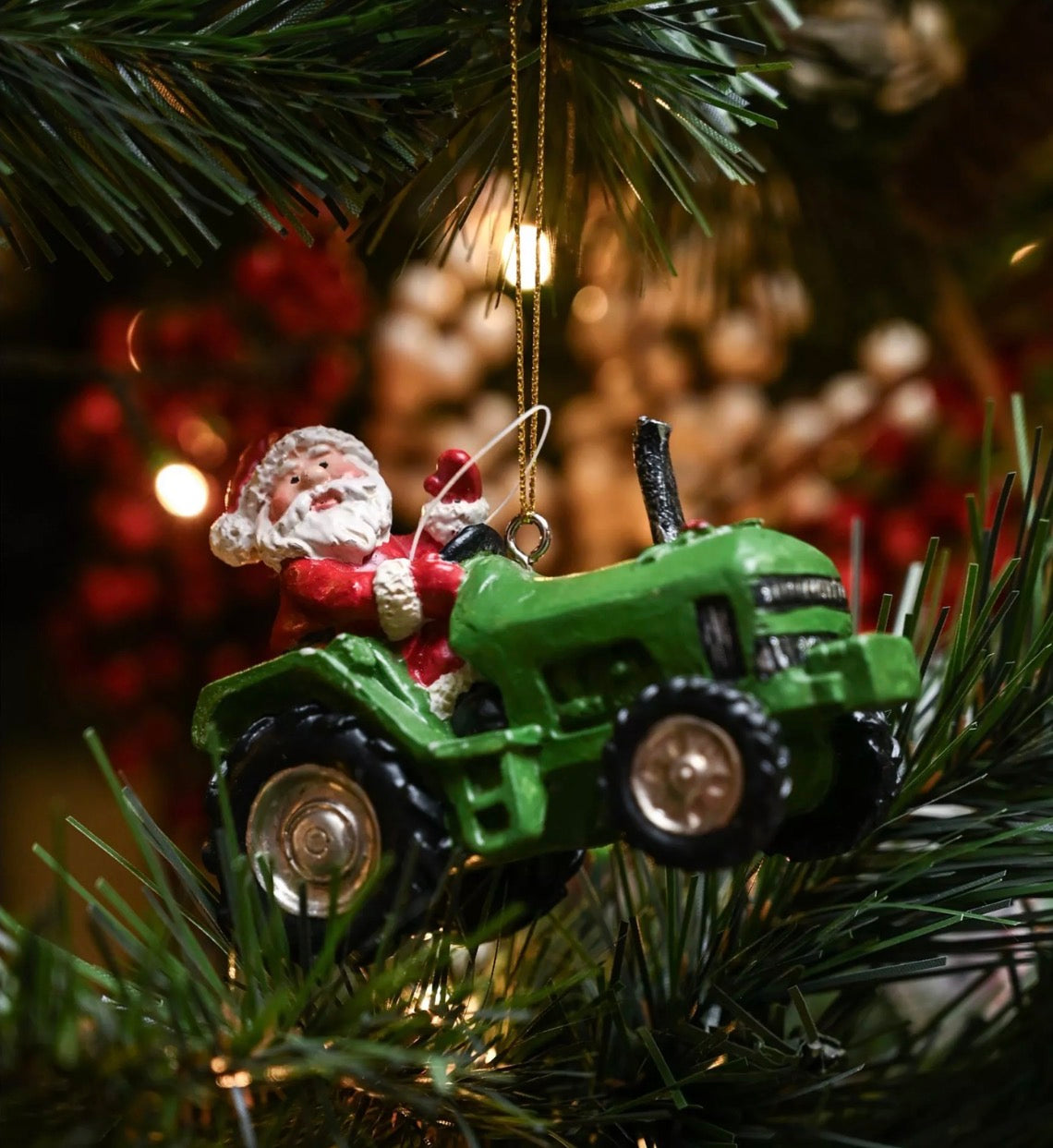 Santa on a tractor