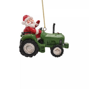 Santa on a tractor