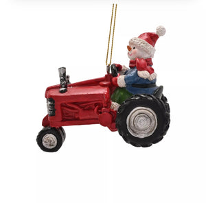Santa on a tractor