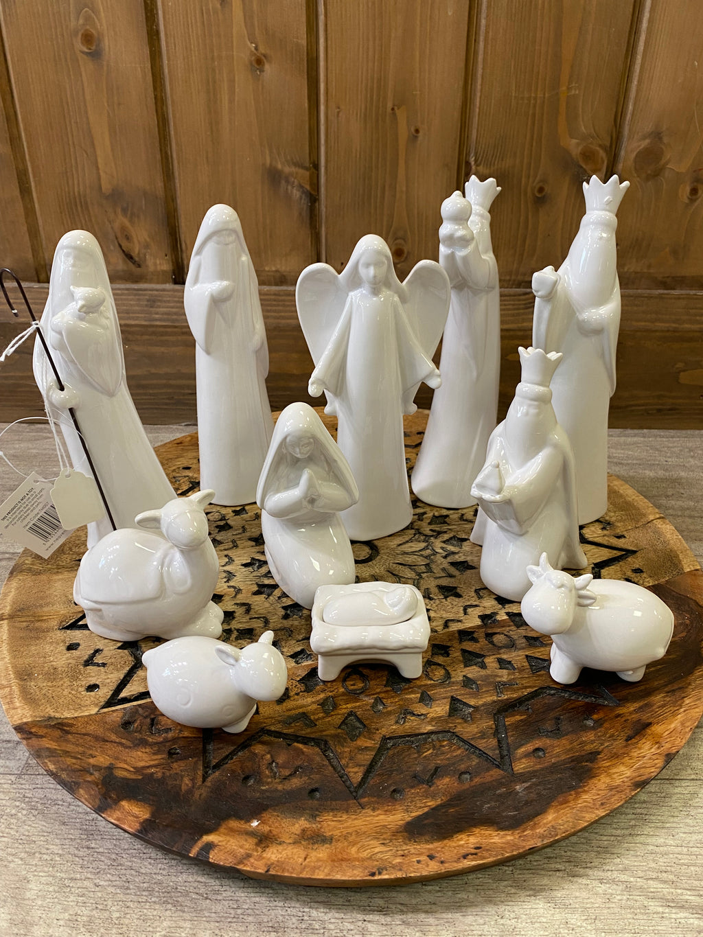 12 piece White nativity scene