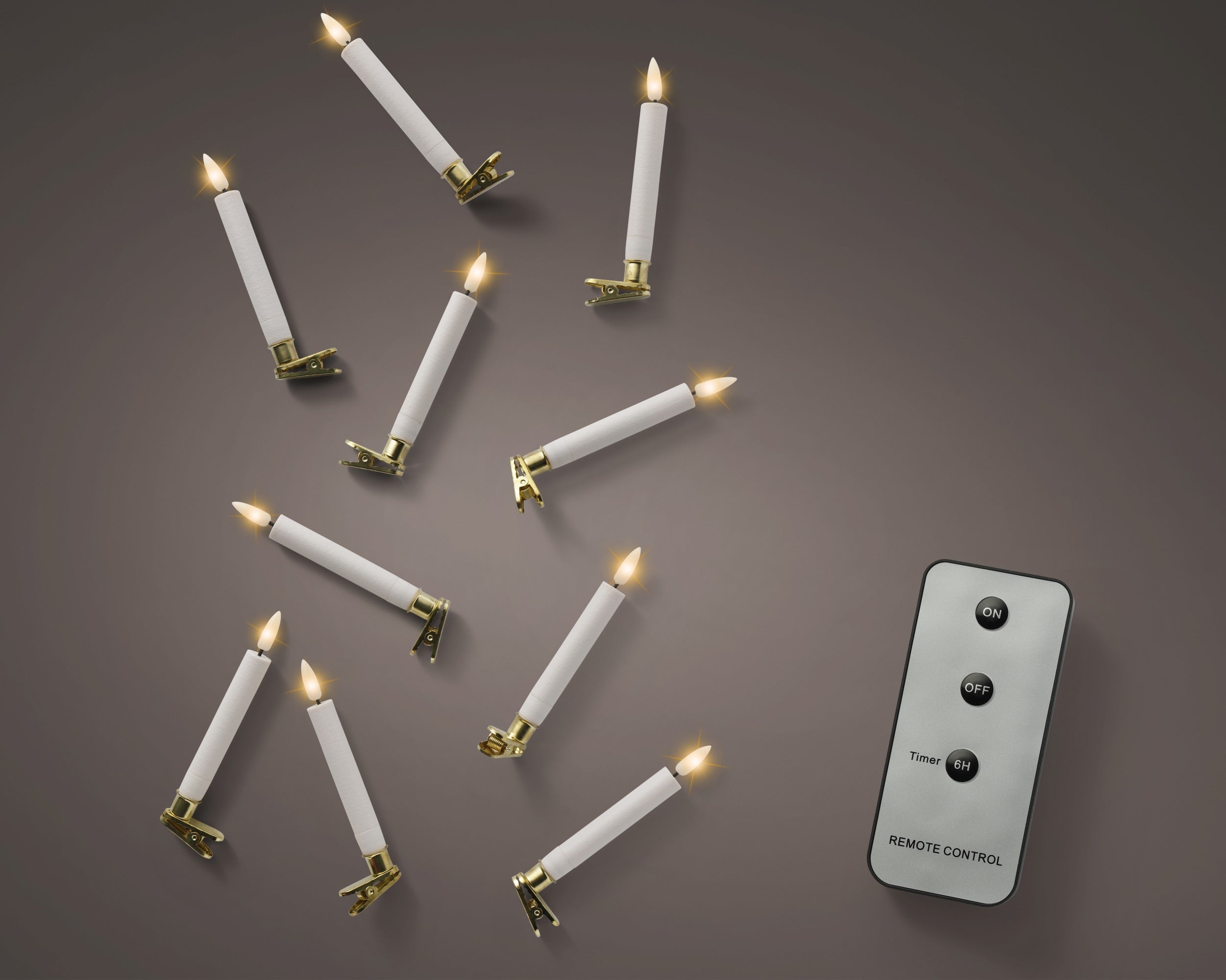 LED battery operated white candle lights - Set of 10