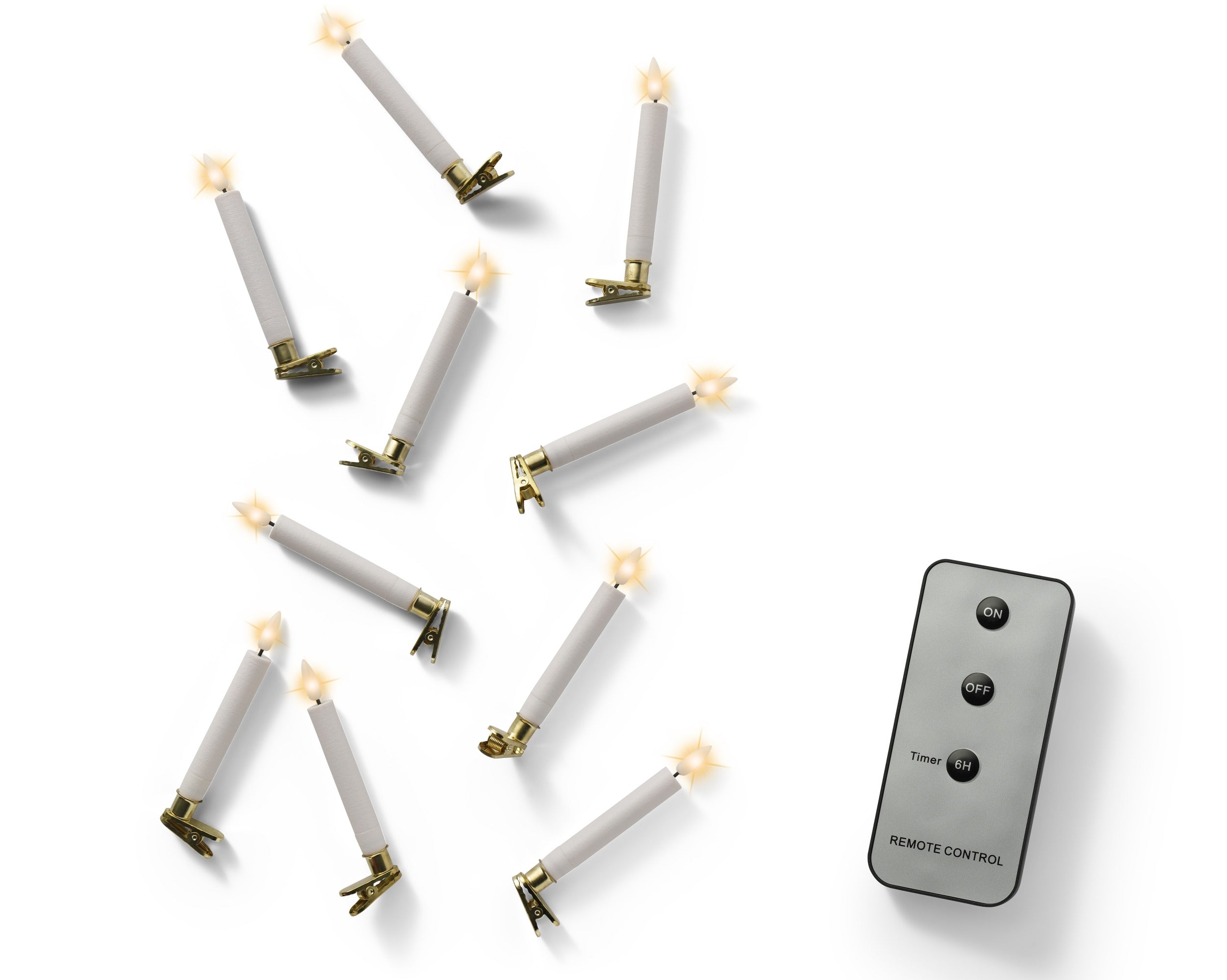 LED battery operated white candle lights - Set of 10
