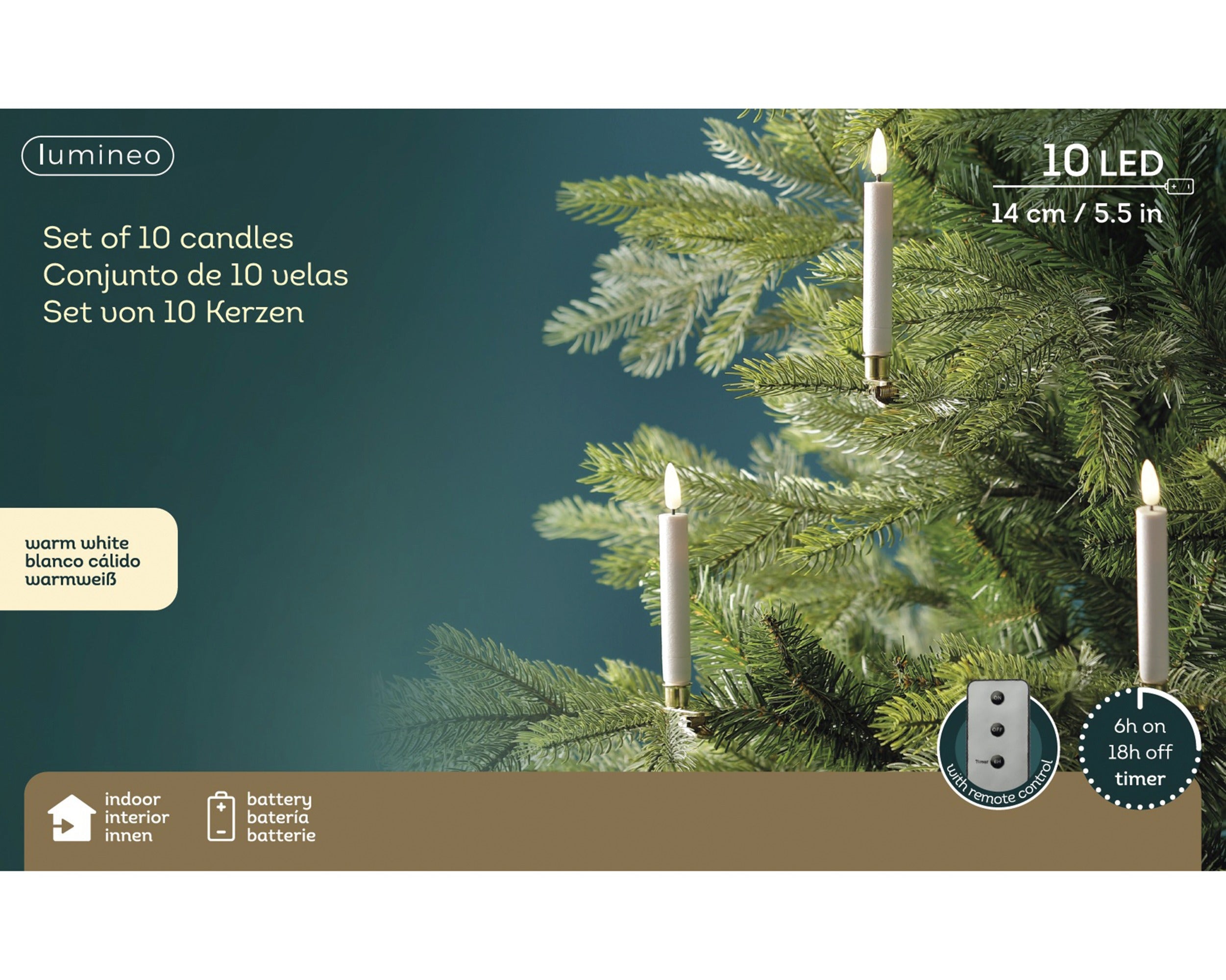 LED battery operated white candle lights - Set of 10