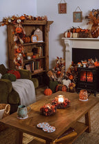 Autumn pumpkin and pinecone spray