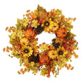 Pumpkin and sunflower wreath