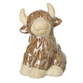 Ceramic sitting highland cow