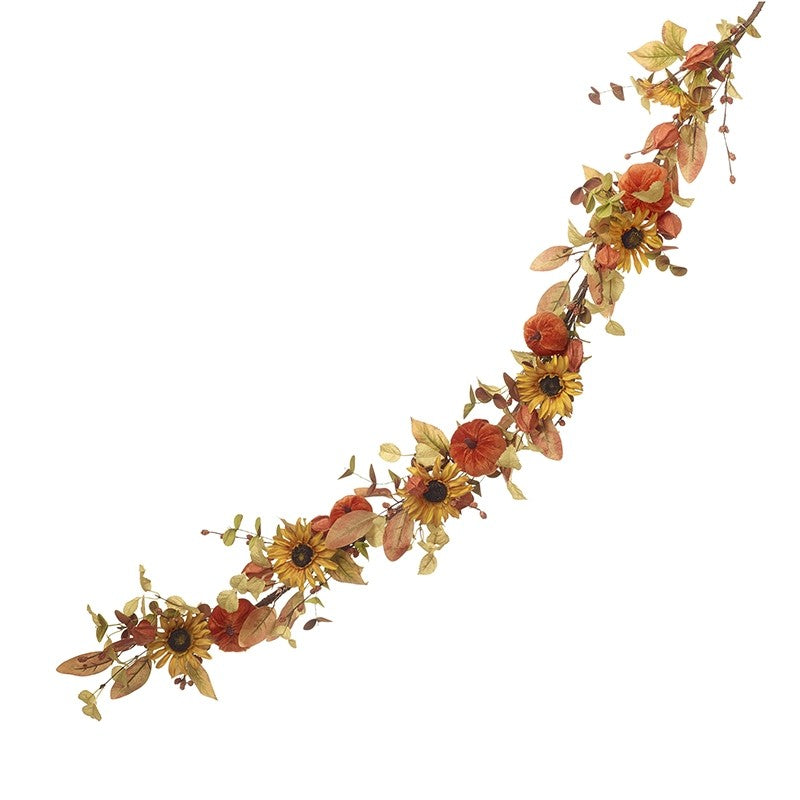 Rust pumpkin and sunflower garland