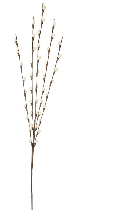 Orange/cream velvet willow bud style spray