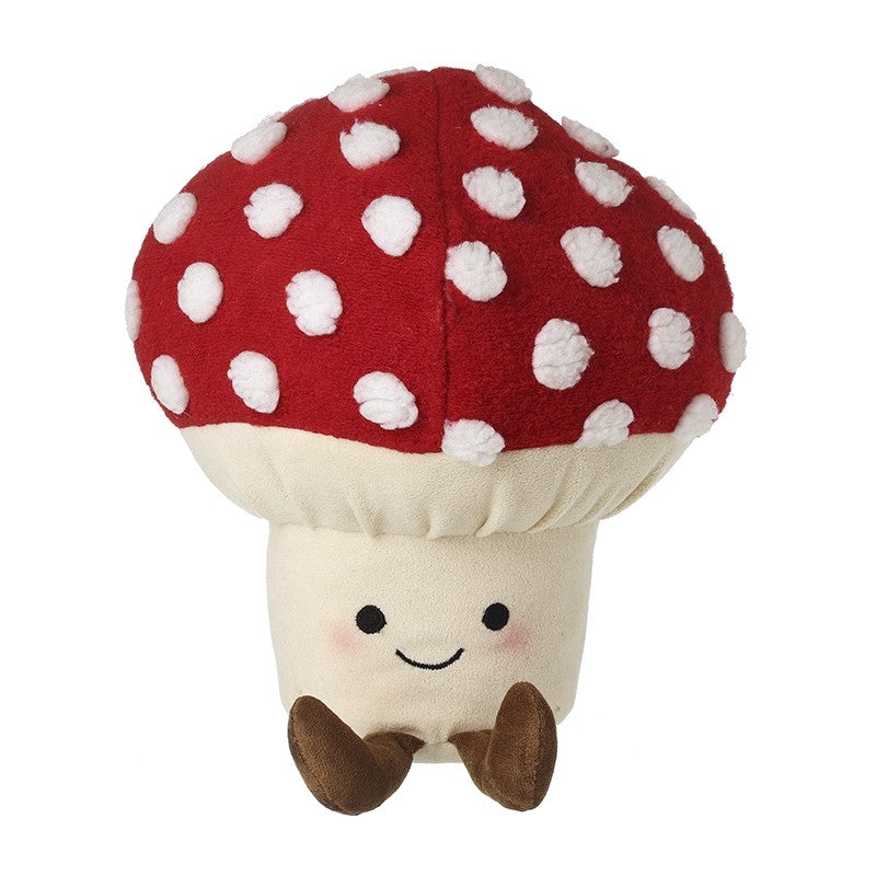 Red fabric mushroom door stop