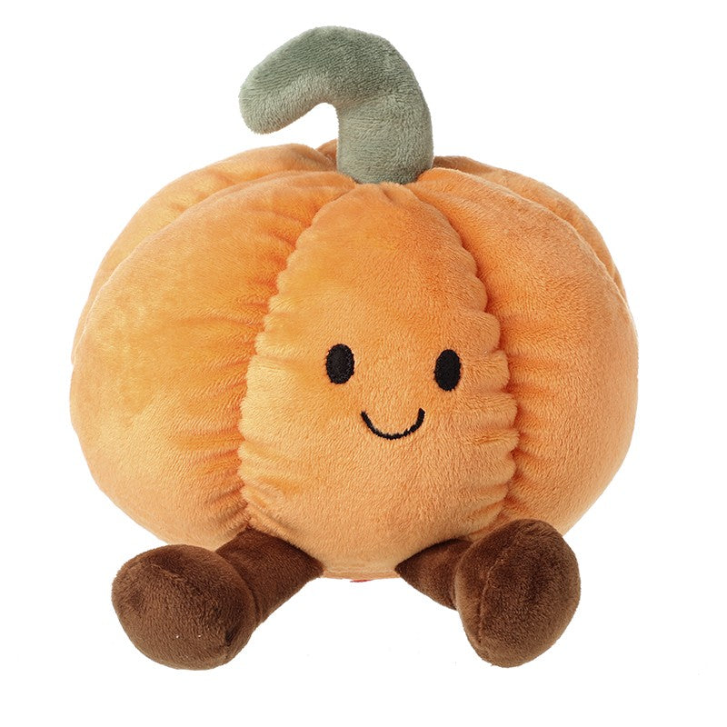 Orange fabric pumpkin doorstop