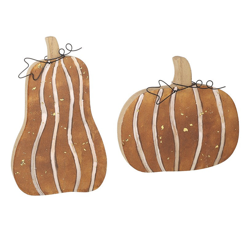 Gold speckled pumpkin decorations