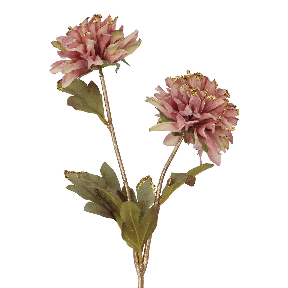 Dusky pink/gold glitter dahlia