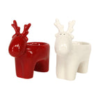Red/white ceramic reindeer nite lite
