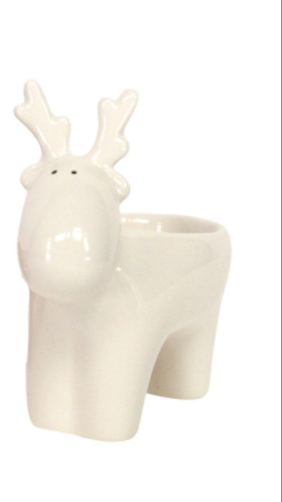 Red/white ceramic reindeer nite lite