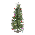 Tinsel tree with green decorations
