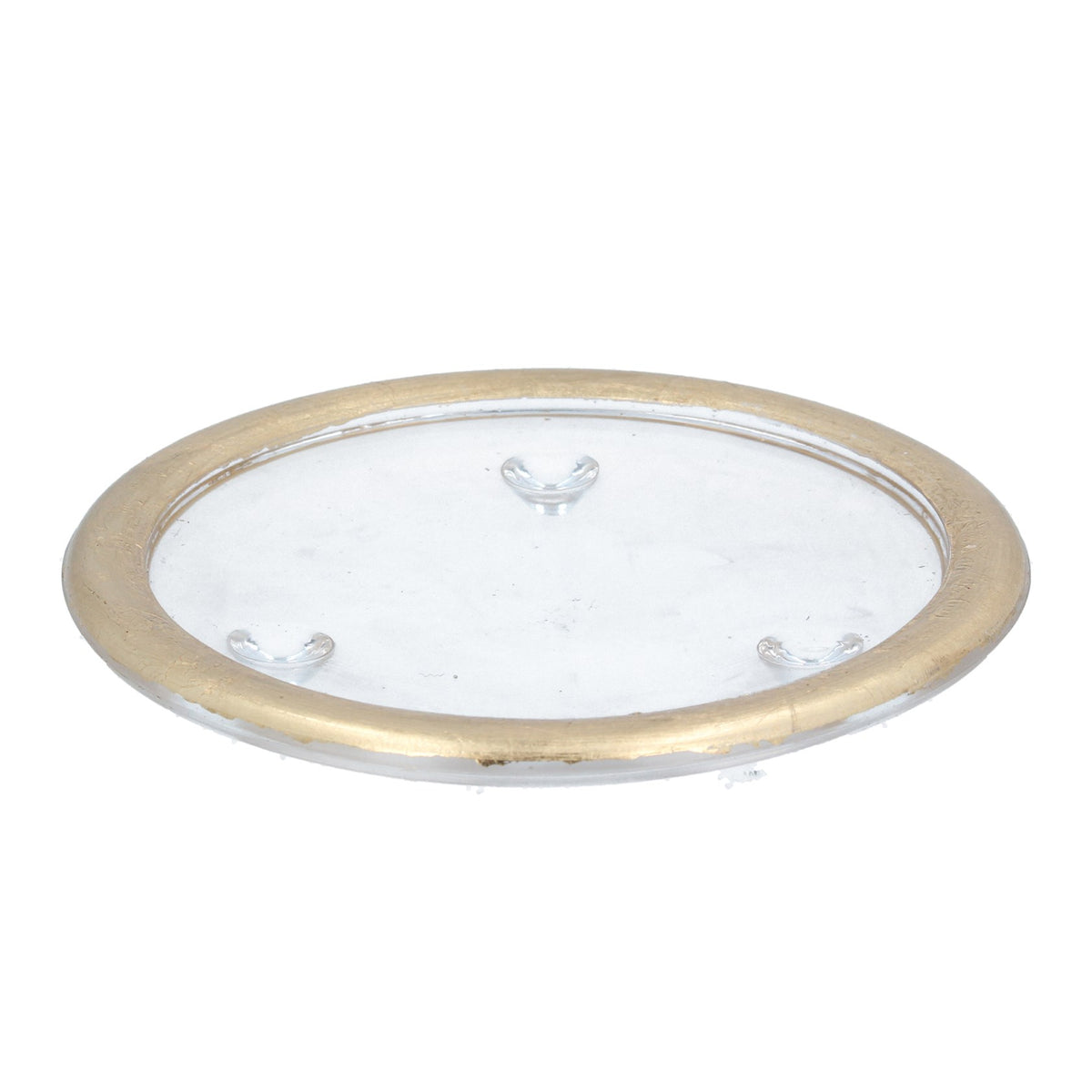 Gold glass candle plate