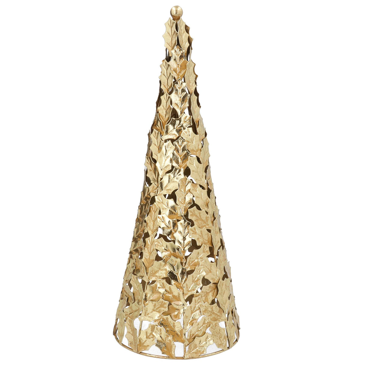 Gold metal holly leaves tree
