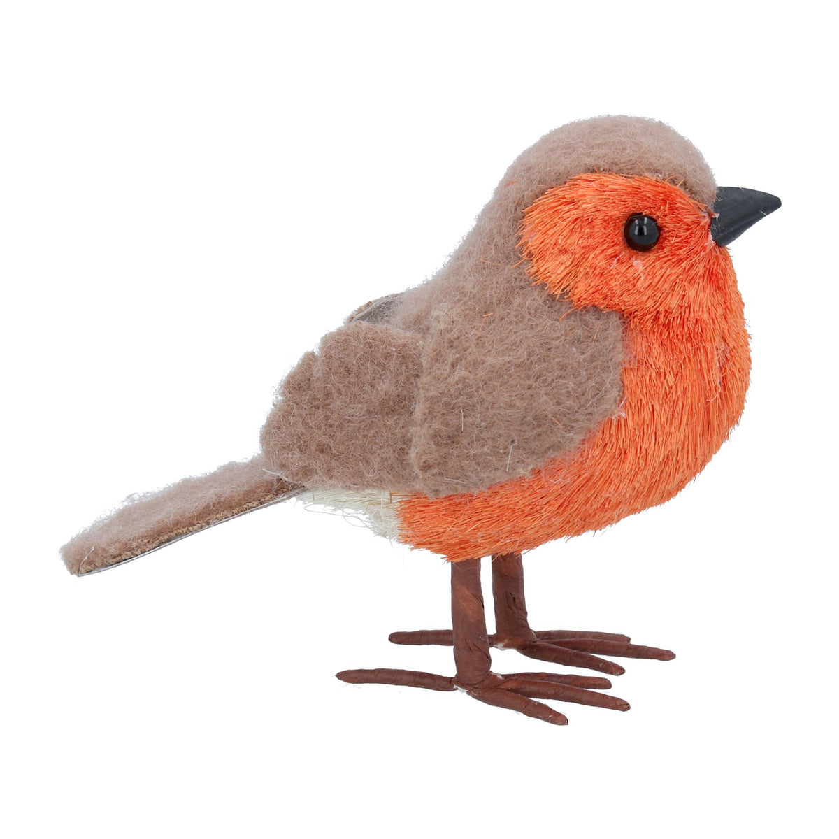 Faux fur/bristle robin ornament