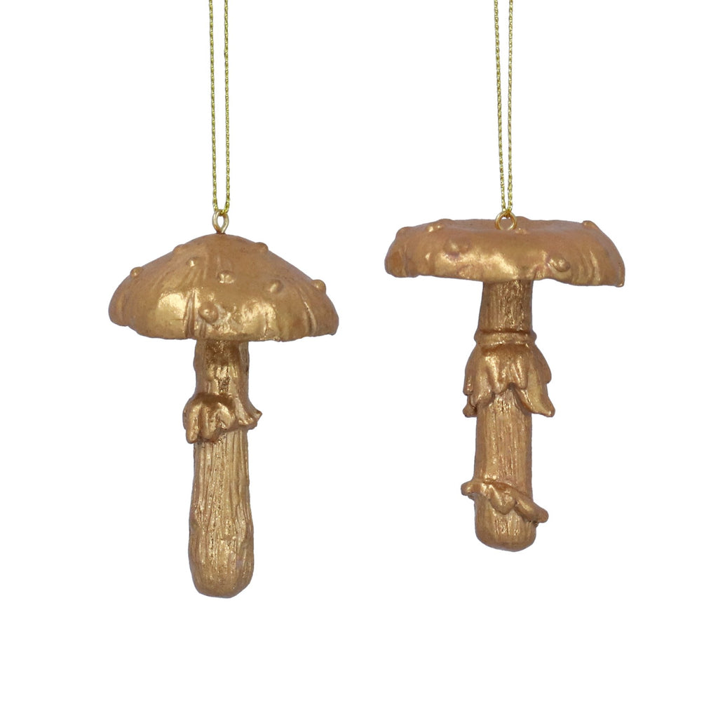 Old gold toadstool hanging decs