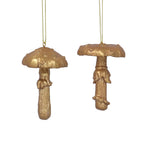 Old gold toadstool hanging decs