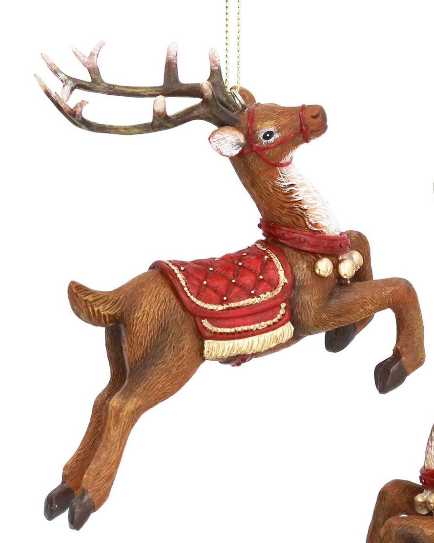 Prancing reindeer hanging decs