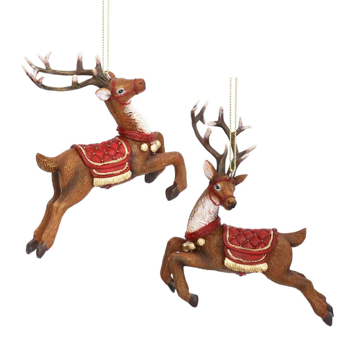 Prancing reindeer hanging decs
