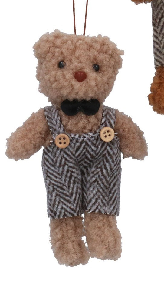 Fabric Mr/Mrs dressed Teddy hanging decs