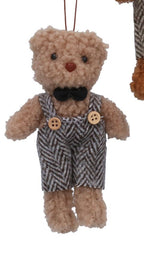 Fabric Mr/Mrs dressed Teddy hanging decs