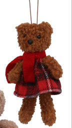 Fabric Mr/Mrs dressed Teddy hanging decs