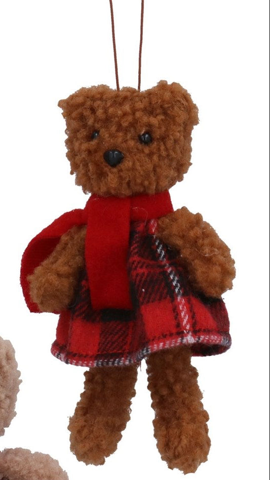 Fabric Mr/Mrs dressed Teddy hanging decs