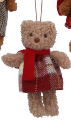 Fabric Mr/Mrs dressed Teddy hanging decs