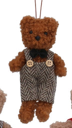 Fabric Mr/Mrs dressed Teddy hanging decs