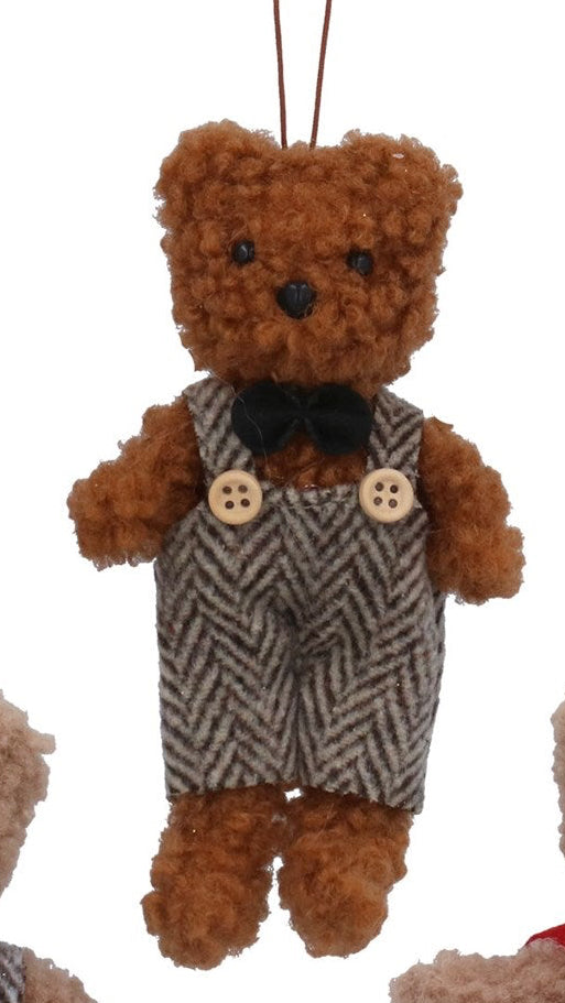 Fabric Mr/Mrs dressed Teddy hanging decs