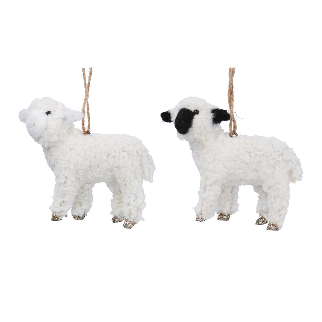 Faux fur lambs hanging decs