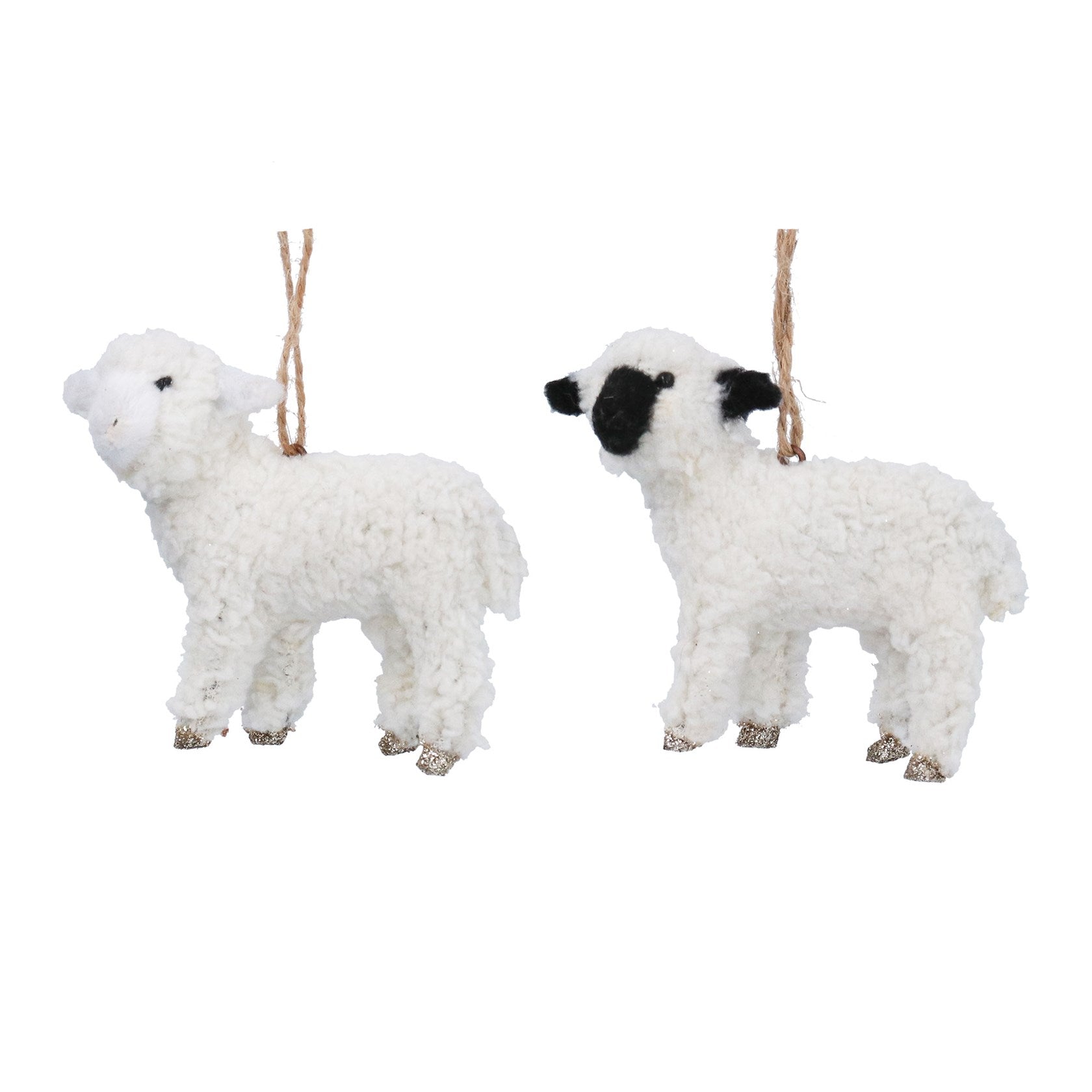 Faux fur lambs hanging decs