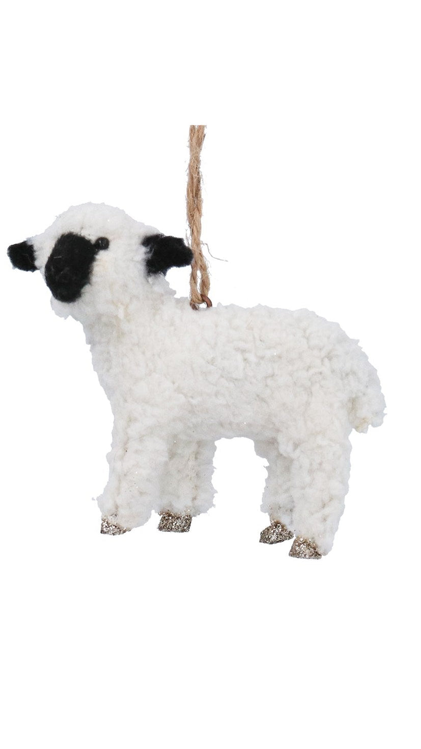 Faux fur lambs hanging decs