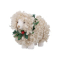 Sheep with wreath ornament (14cm)