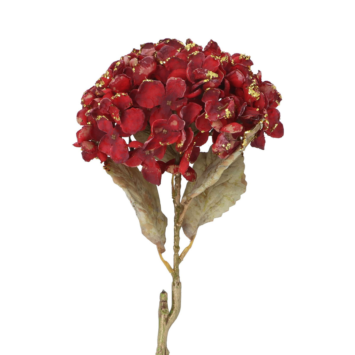 Burgundy/gold glitter hydrangea