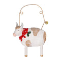Cow with scarf resin hanging dec