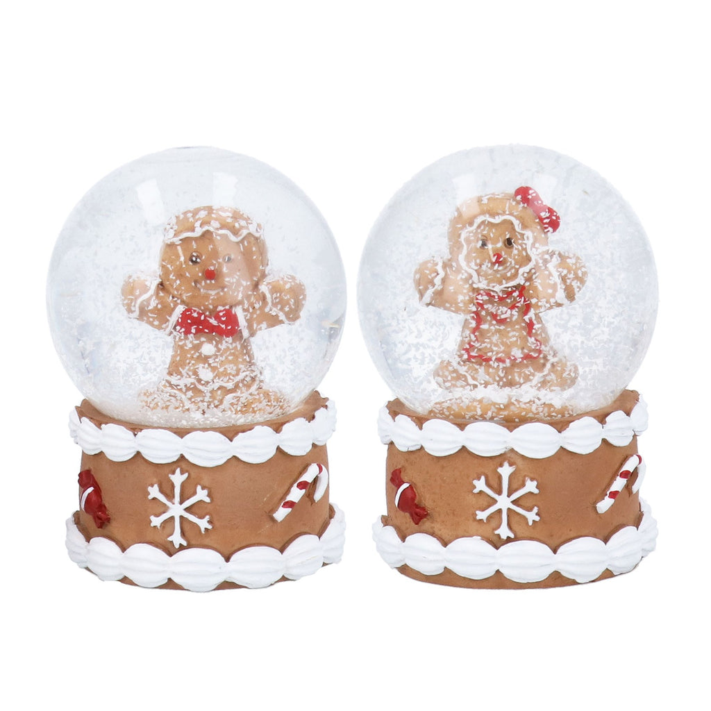 Mr & Mrs Gingerbread mini snowglobe