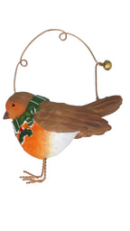 Robin with scarf resin hanging dec