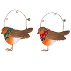 Robin with scarf resin hanging dec