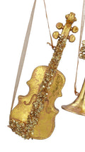 Gold trumpet/violin/french horn hanging dec