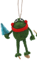 Skating/Skiing frog hanging dec