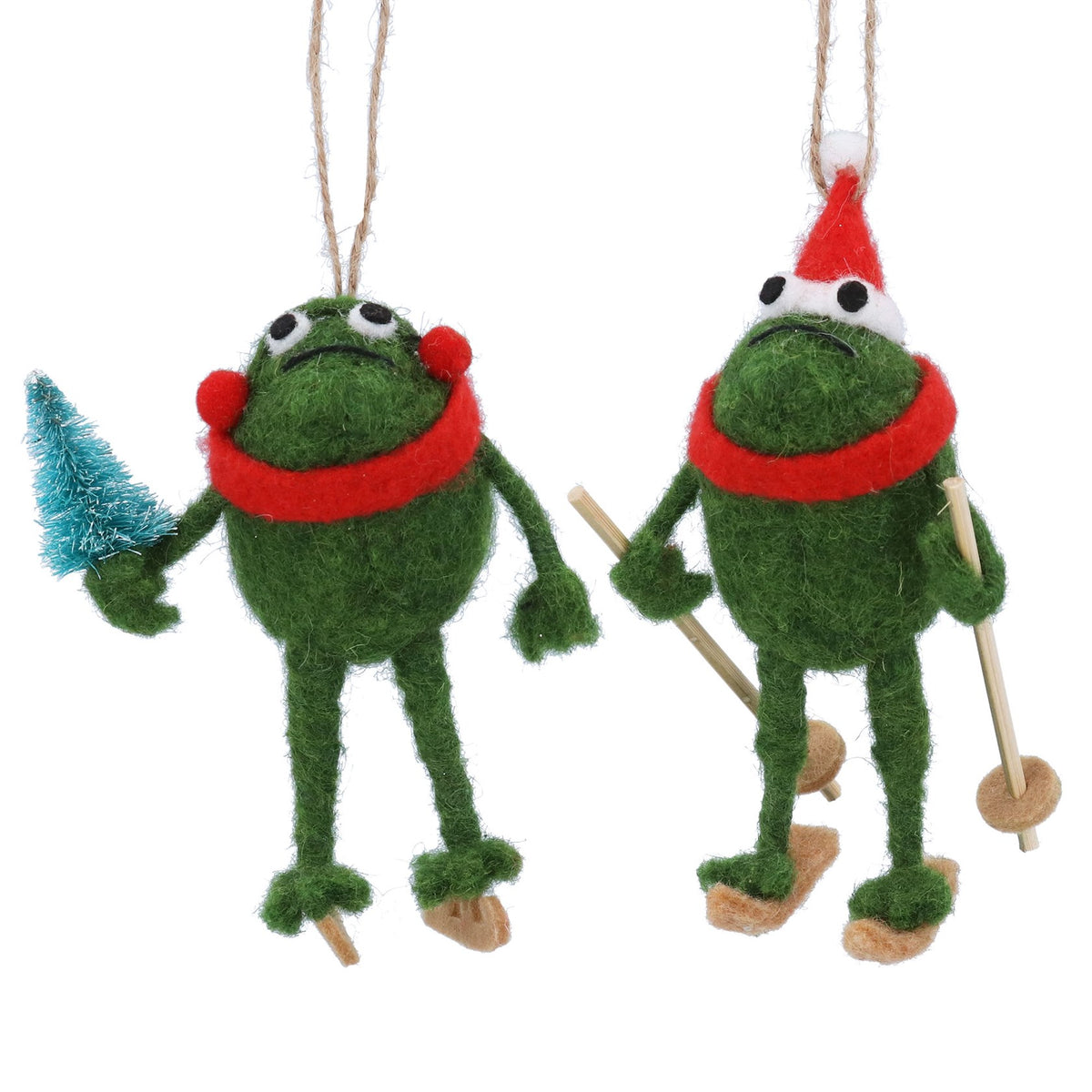 Skating/Skiing frog hanging dec