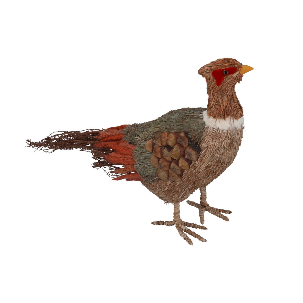 Bristle/cone coloured pheasant ornament