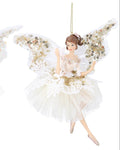 Cream/gold fabric fairy hanging dec