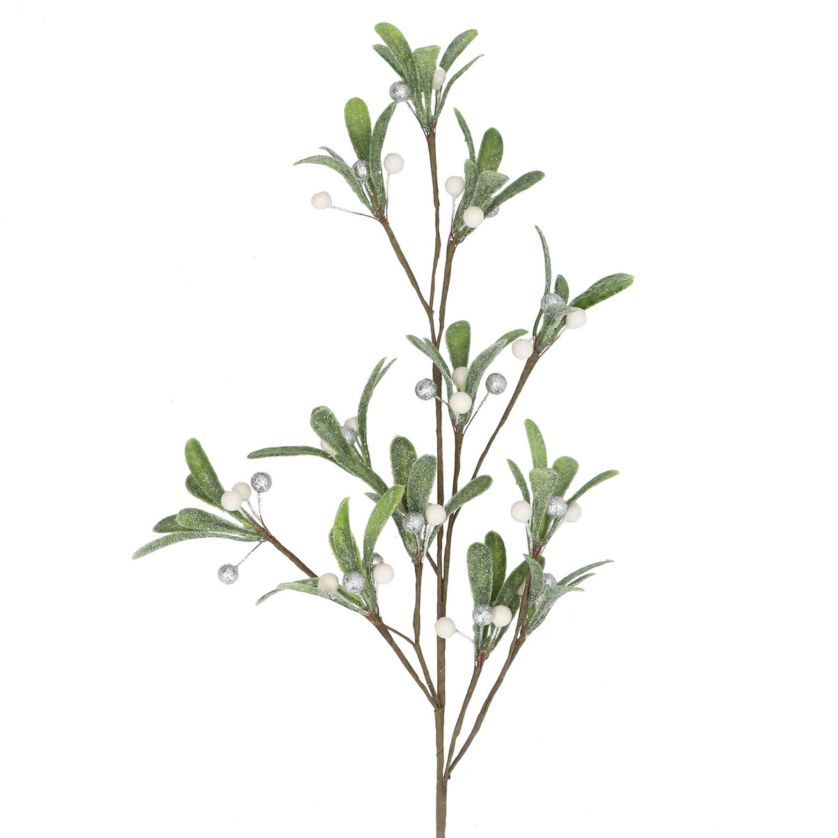 Silver/white mistletoe berries spray
