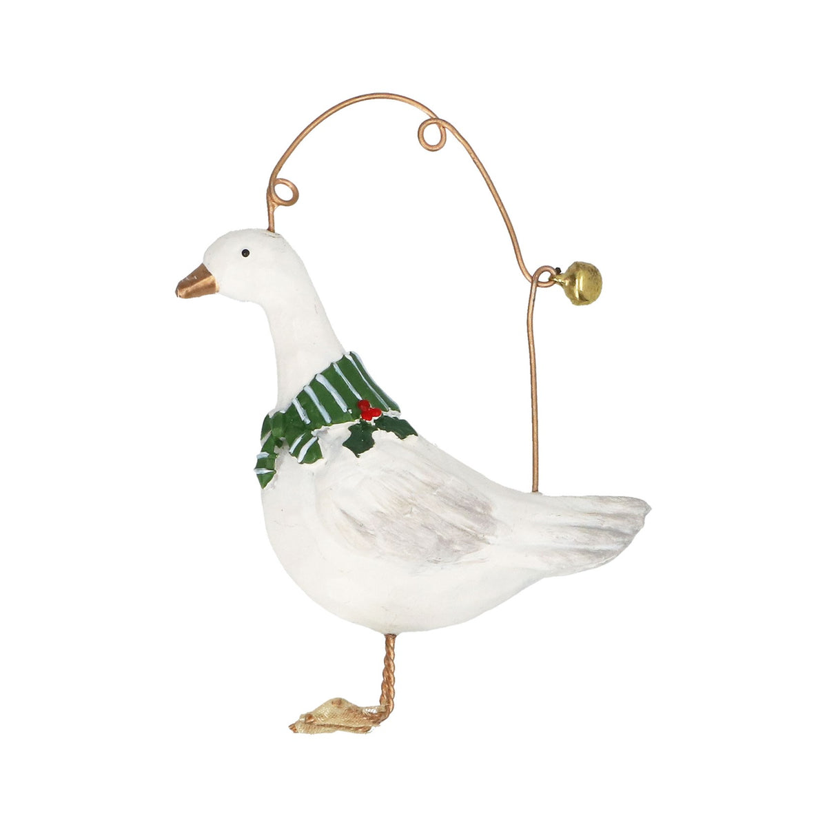 Goose with scarf wooden hanging dec