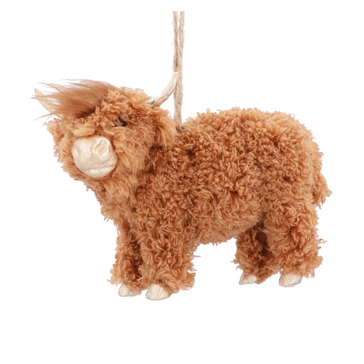 Highland cow faux fur hanging dec